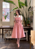 GN Seersucker Check Collar Puff One Piece (Belt Set)