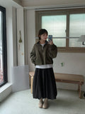 Dolance Suede Balloon Long Skirt
