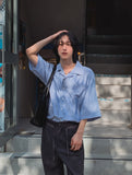 Levi overfit striped half shirt