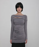 Asymmetrical Draped Long Dress