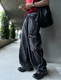 Ripen Strap Cargo Denim Pants