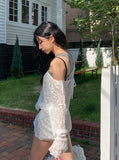 Summer Over Back Eyelet V-Neck Knit