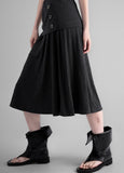 Cutout punching midi skirt