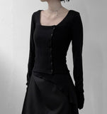 Layered Button Bustier Top