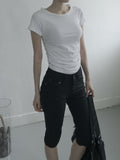 Cello Shirred Round Short Sleeve Tee