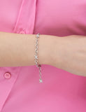 Nova Silver (W) Pave Link Station Bracelet