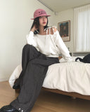 [MADE] Erson Stripe Snap Button Balloon Fit Back-Banding Denim Pants