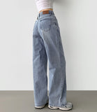 Banding Span Wide Denim Pants