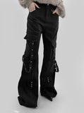 Glan Rivet Cargo Bootcut Pants