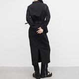 Penaon Back Slit Long One Piece (belt Set)