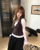Dani Ruffle Layered Halter Long Sleeve