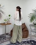 By Nylon Pintuck Balloon Pants