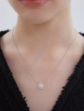 Essence Silver (W) Moissanite Sunflower Necklace