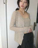 Sseueo sleeveless bustier knit cardigan set