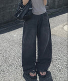 Knock Back Pocket Semi Wide Vintage Washing Spring Summer Denim Pants