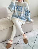 [Wool 10%] Special Round Snowflake Knit