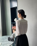 Moen frill lace blouse