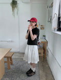 Bomeck Back Ribbon Collar Short Sleeve Blouse