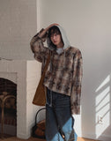 Vince Damage Hood Check Jacket