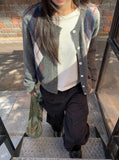 Migon Argyle Round Knit Cardigan