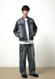 SNAP BIKER DENIM JACKET