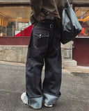 Martin Non-Faded Pocket Wide Denim Pants