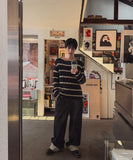 [LANARCH] Frayed Cable Stripe Sweater