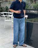 Lovey Linen Wide Denim Pants