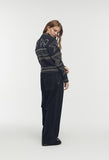 [2-WAY] RIBBON CROP Knit Zip-up