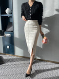 Minella Slit Banding Skirt