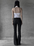 Striped bootcut pants