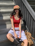 Girls Front Lettering Bermuda Pants