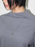 DRIZZLE STRIPE MOCK-NECK TEE