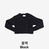 Epin Crop Diagonal Button Knit