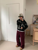 Vominde corduroy color wide pants