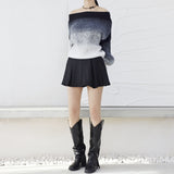 Gradation Off Shoulder Knit