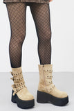 Ine Suede Buckle Platform Boots