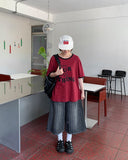 [Unisex] Dern Stripe Washing Denim Bermuda Pants