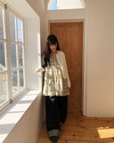 Rodun Button Point Round Neck Knit Cardigan