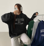 Manhattan Lettering Loose Fit Unisex Lightweight Hood T-Shirt