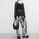 Nuan Color Matching Pattern Pants