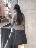 [MADE] Foundy Wool Ribbon Strap Collar Ribbed Long Sleeve Knit