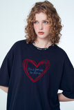 Chain Heart Embroidered Short Sleeve Tee
