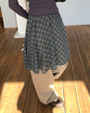 Haen Check Layered Midi Skirt