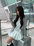 Steen Basic Long Sleeve Round Knit Cardigan