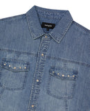 DENIM STUD HALF SHIRT