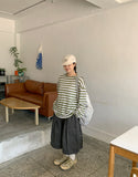[unisex] Nazuna Summer Linen Stripe Over Knit
