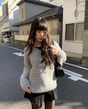 Cheat Loose Fit V-Neck Brush Knit