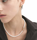 H edition Silver(Y) White Pearl Bead Necklace 8mm