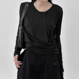 Slit Modal Wrap T-shirt